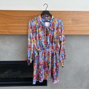 NWT ZARA FLOWER PRINT MINI DRESS, SIZE XL